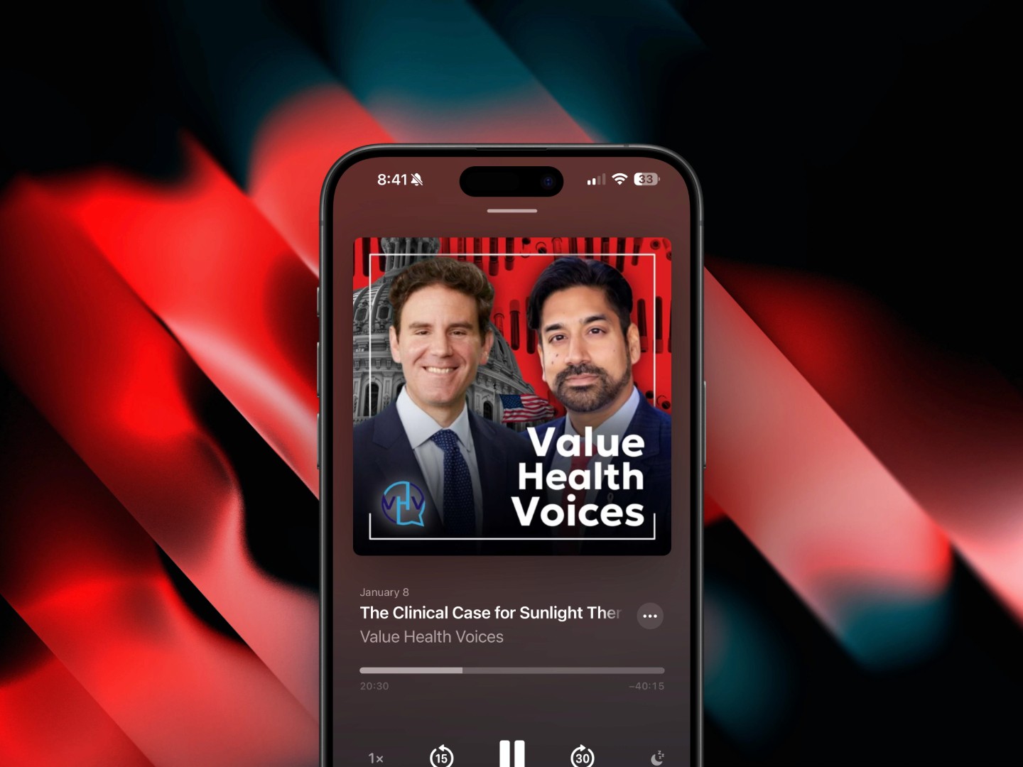 Value Health Voices Podcast Logo, Produced by Podcast Studio X